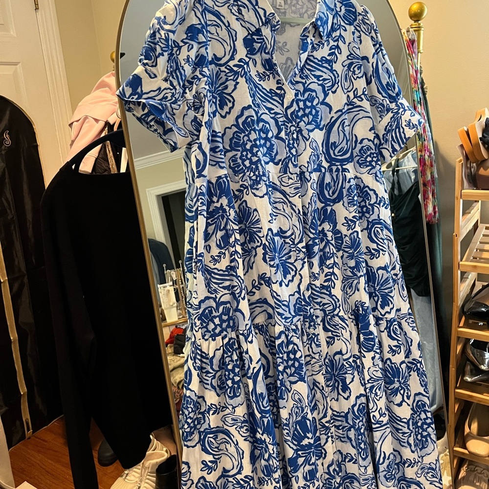 Crown & Ivy - Floral Blue and White Dress
